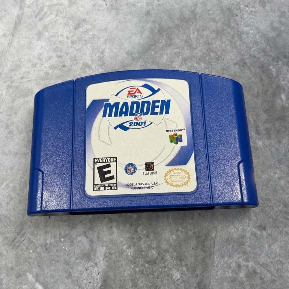 Vintage 2000s EA Sports Madden NFL 2001 Nintendo 64 N64 Video Game Cartridge
